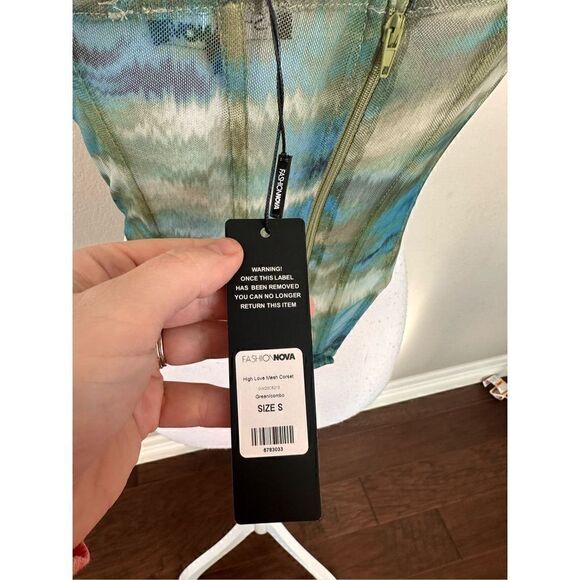 Fashion Nova High Love Green Mesh Corset - Picture 7 of 8